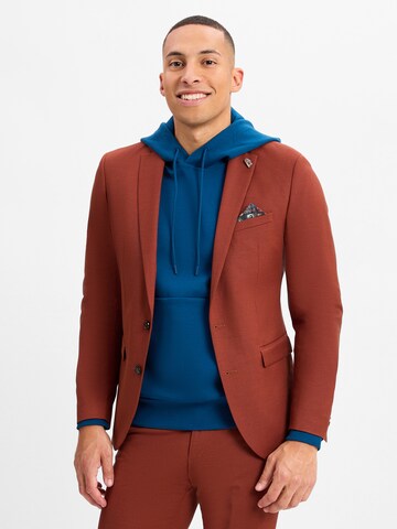 Finshley & Harding London Slim fit Colbert ' Brixdon ' in Bruin: voorkant