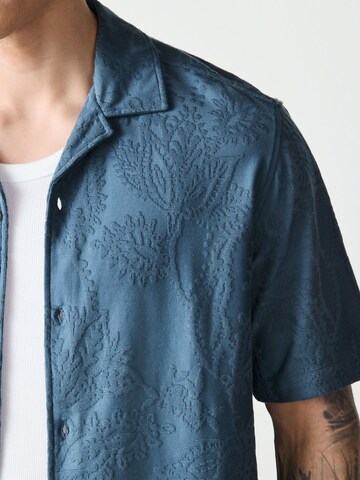 Next Regular fit Button Up Shirt in Blue