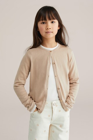 WE Fashion Knit cardigan in Brown: front