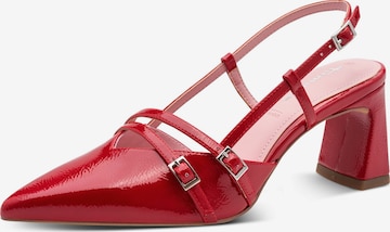 Escarpins à bride arrière Tamaris en rouge : devant