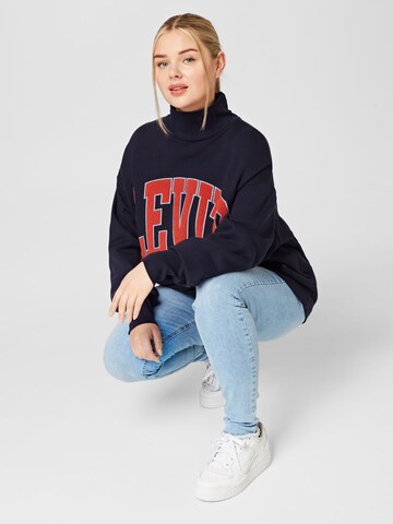 Levi's® Plus Sweatshirt 'Graphic Gardenia Crew' in Blau