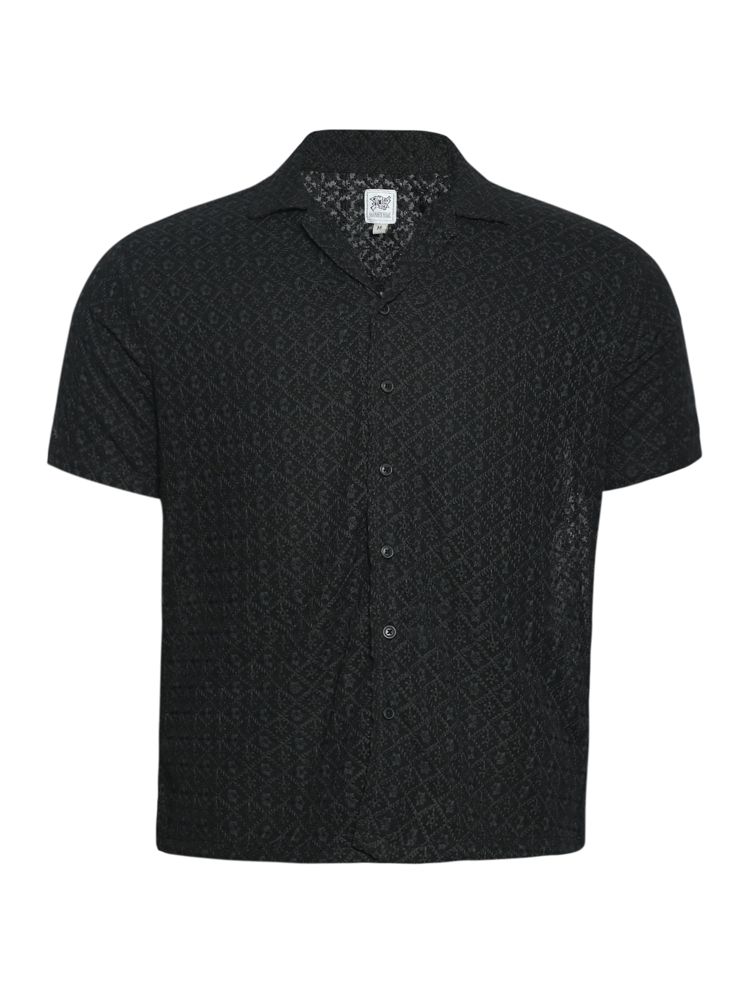 Campus Sutra Regular Fit Hemd 'Milan' in Schwarz: Vorderseite