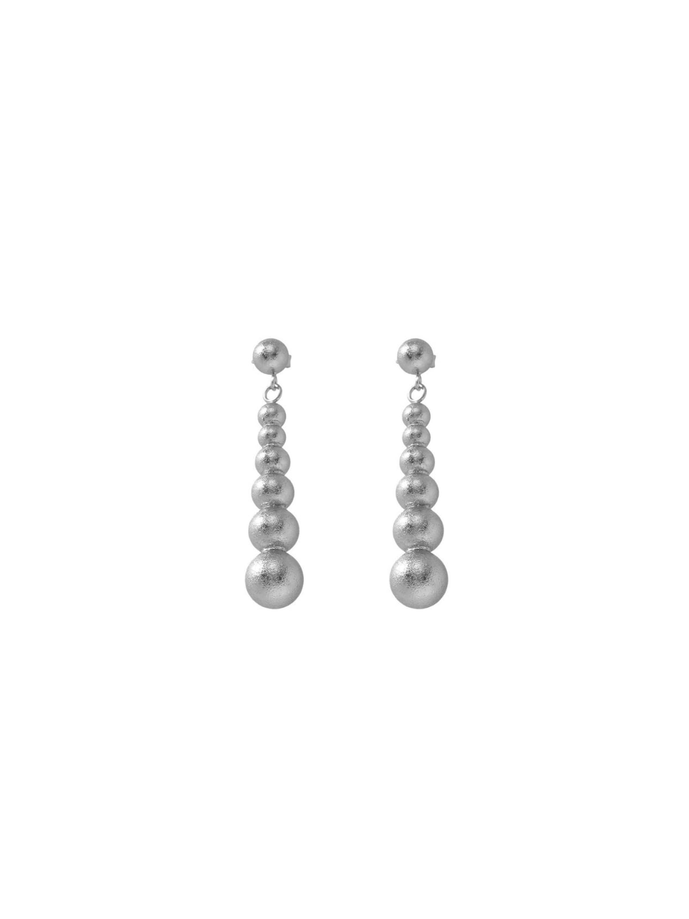 DNSK Copenhagen Øreringe 'SOLGERD Waterproof Silver Stainless Steel Statement Earrings - Sanded Finish' i sølv
