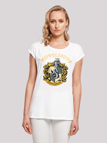 F4NT4STIC T-Shirt 'Harry Potter Hufflepuff Crest' in Weiß: Vorderseite