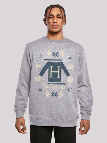 Sweat-shirt 'Harry Potter Christmas' F4NT4STIC en gris : devant