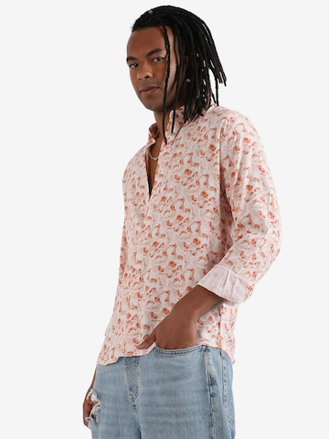 Campus Sutra Comfort fit Button Up Shirt ' Max ' in Orange