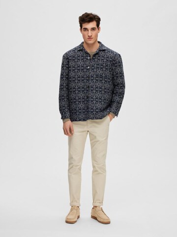 SELECTED HOMME Comfort fit Button Up Shirt in Blue