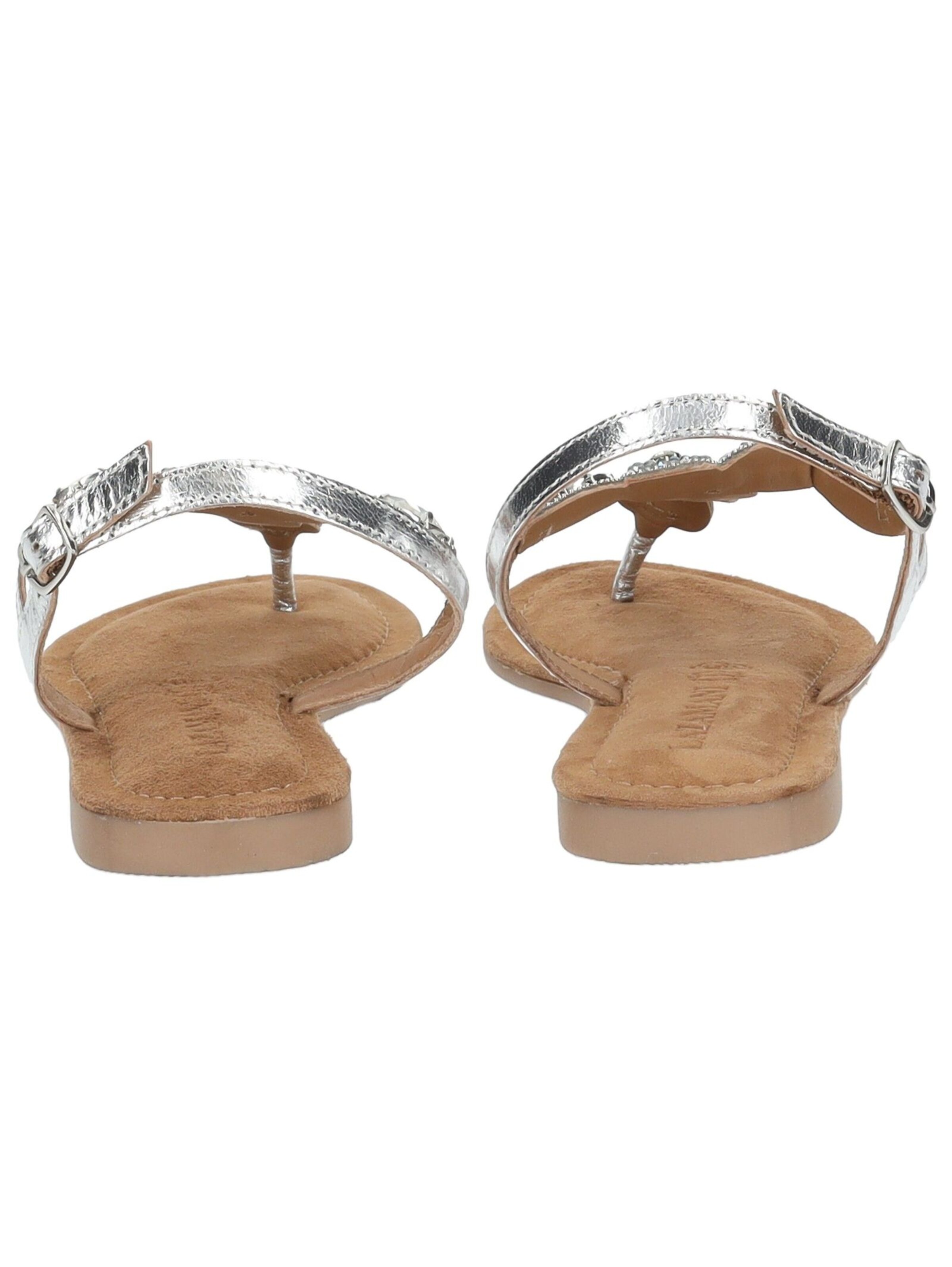 LAZAMANI T-Bar Sandals in Silver