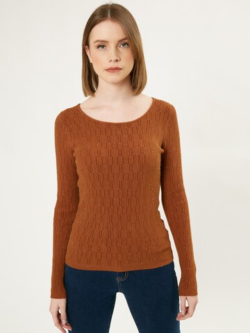 Influencer Sweater in Brown: front