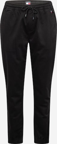Tommy Jeans - Tapered Calças 'AUSTIN' em preto: frente