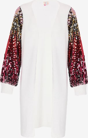 IZIA Knit cardigan in White: front