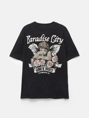 Maglietta 'GUNS PARADISE' di Pull&Bear in nero
