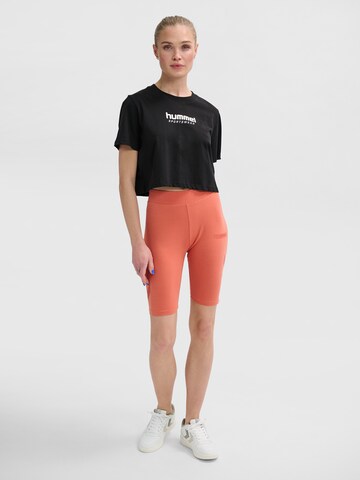 Hummel Skinny Workout Pants in Orange