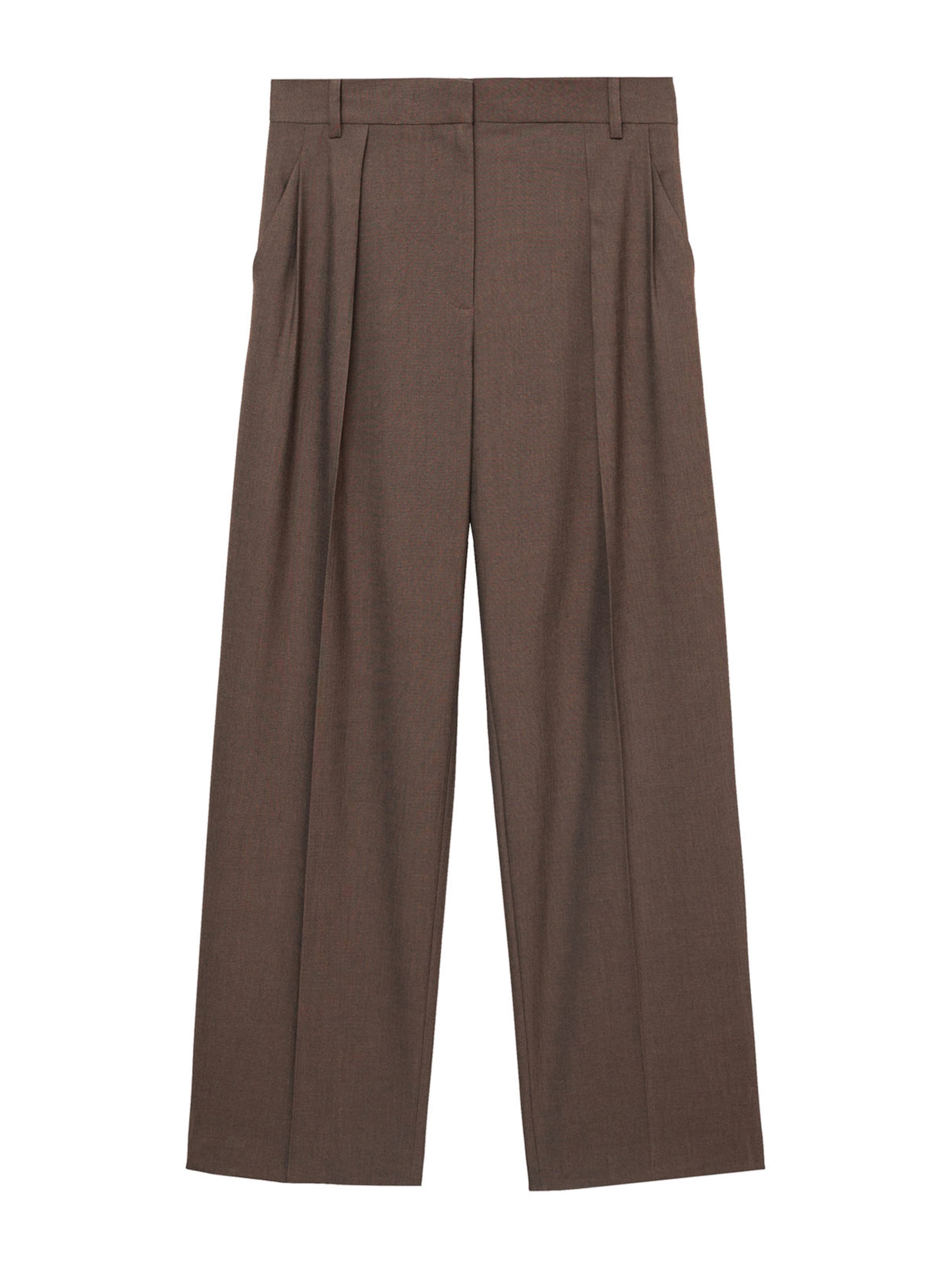 MANGO Voľný strih Nohavice s pukmi 'Kelly' - Hnedá: predná strana