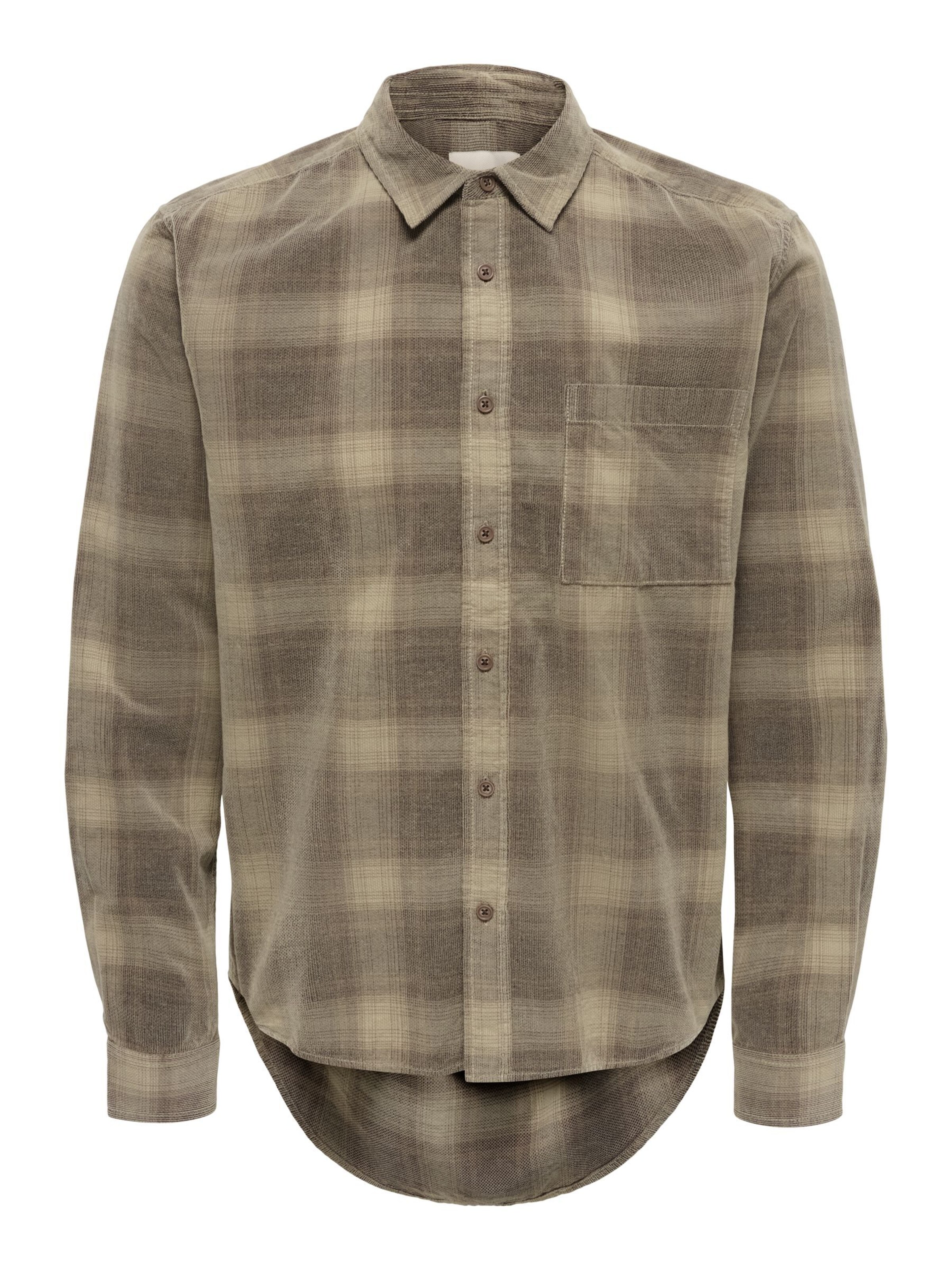 Coupe regular Chemise Only & Sons en marron : devant