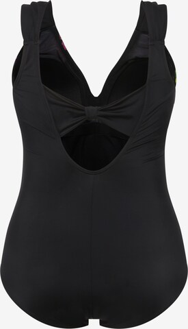 Ulla Popken T-shirt Swimsuit in Black