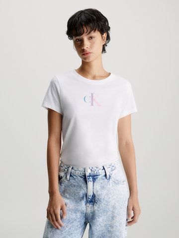 Calvin Klein Jeans Tričko – bílá: přední strana