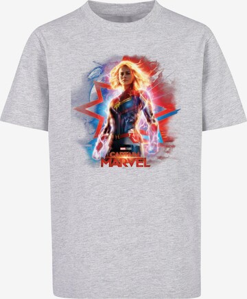 ABSOLUTE CULT Shirt 'Captain Marvel - Poster' in Grijs: voorkant