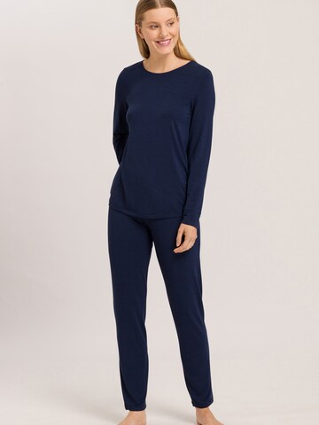 Hanro - Pijama ' Natural Elegance ' em azul: frente