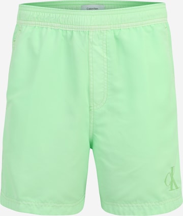 Calvin Klein Swimwear Board Shorts in Green: front