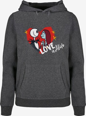 ABSOLUTE CULT Sweatshirt 'The Nightmare Before Christmas - Love is Alive' in Grijs: voorkant