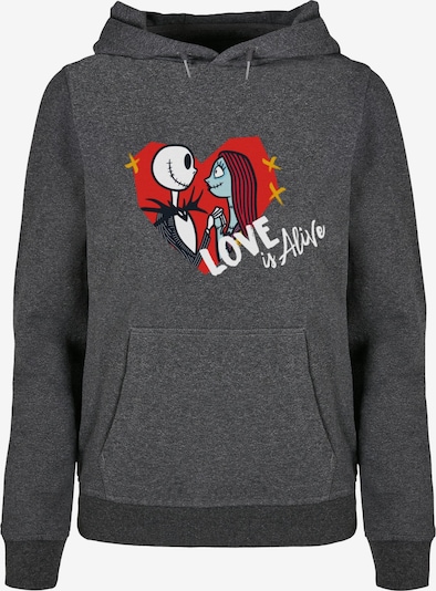 ABSOLUTE CULT Sweatshirt 'The Nightmare Before Christmas - Love is Alive' in Turquoise / Anthracite / Red / White, Item view
