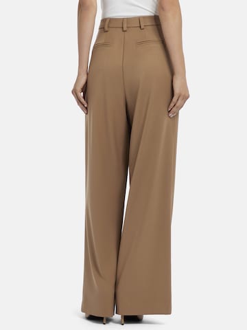 Nicowa Wide leg Pleat-front trousers 'ROSCIWO' in Brown