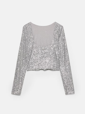 Pull&Bear Shirt 'PACIFIC' in Silber