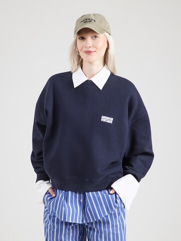 Bluză de molton 'PLIZZY' de la AMERICAN VINTAGE pe albastru: față