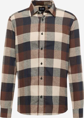 Chemise 'Gudmund' Only & Sons en marron : devant