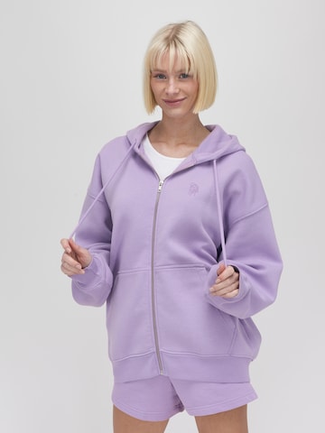 UNFOLLOWED x ABOUT YOU Sweat jacket 'CHILL' in Purple: front