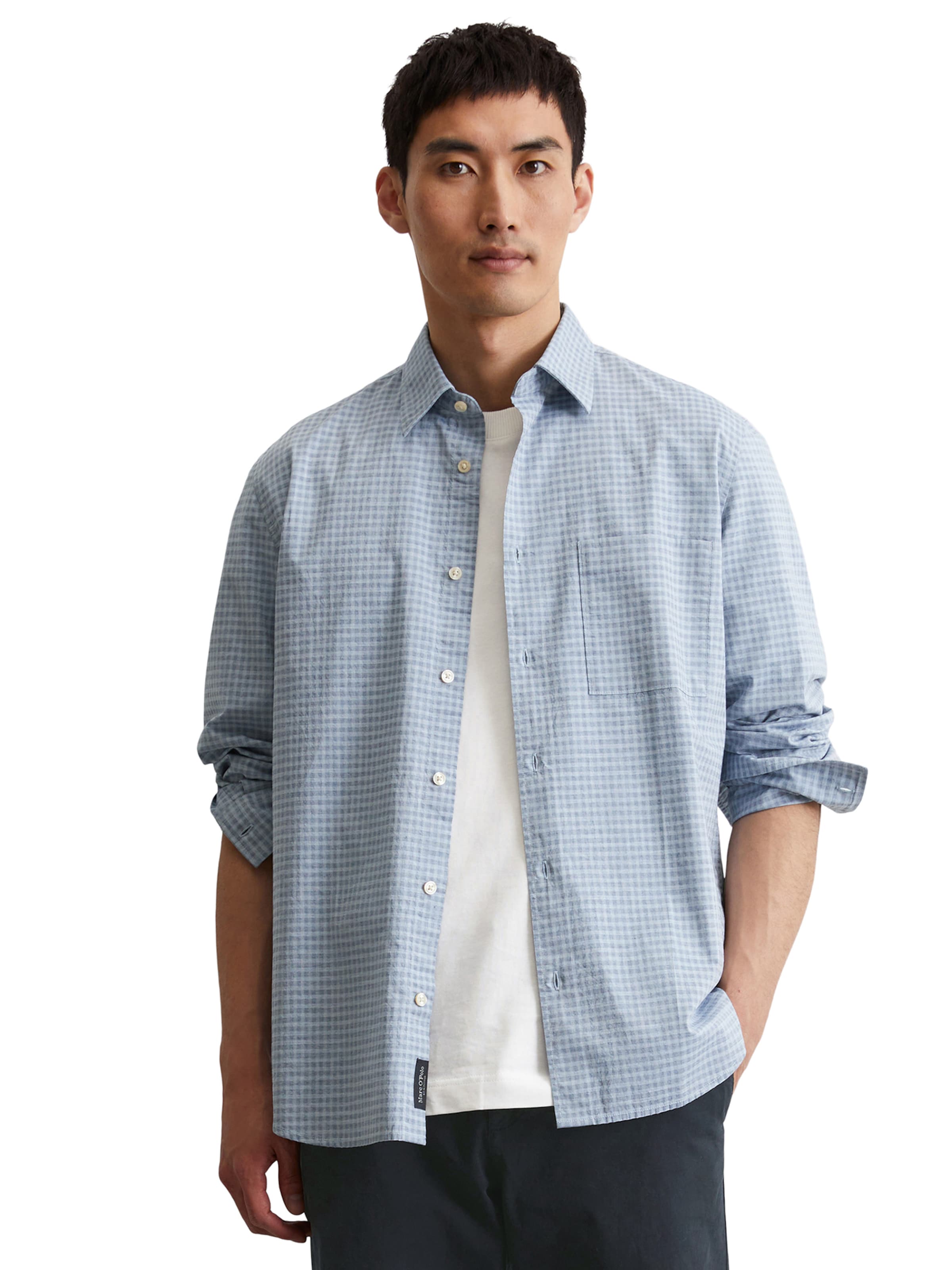 Marc O'Polo Regular Fit Hemd in Blau: Vorderseite