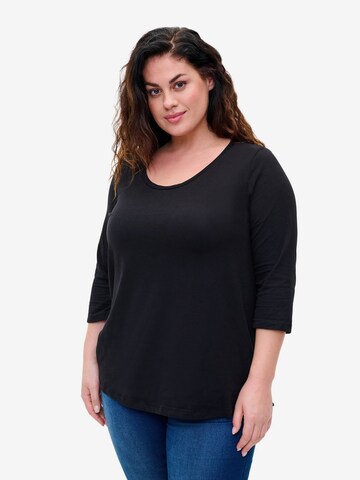 T-shirt Zizzi en noir : devant