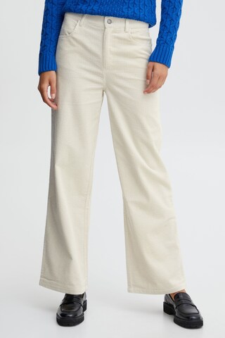 Wide Leg Pantalon chino '' b.young en beige : devant