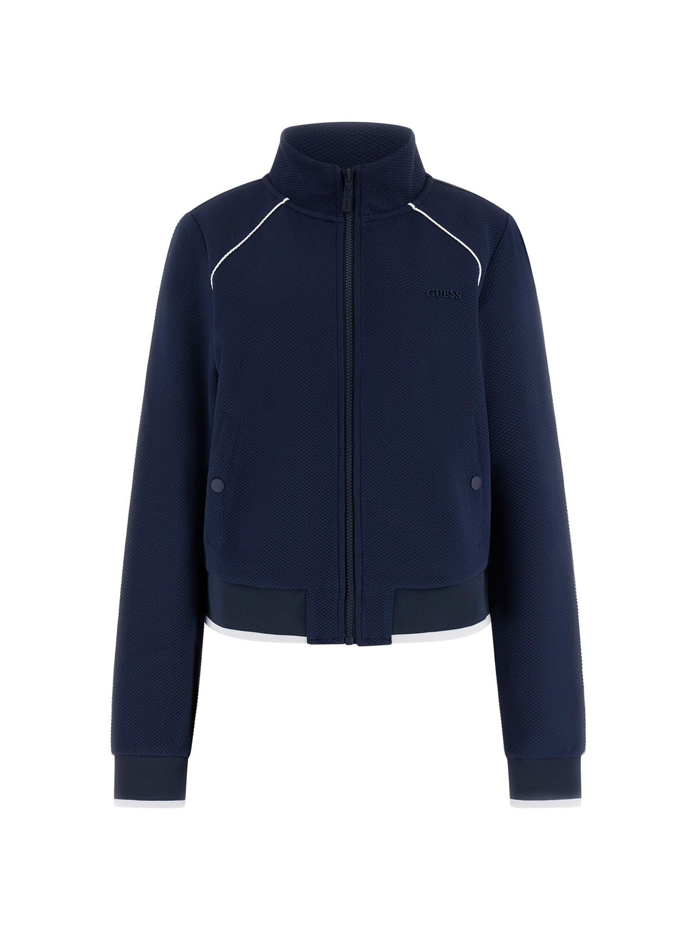 GUESS Zip-Up Hoodie in Dark blue / White, Item view