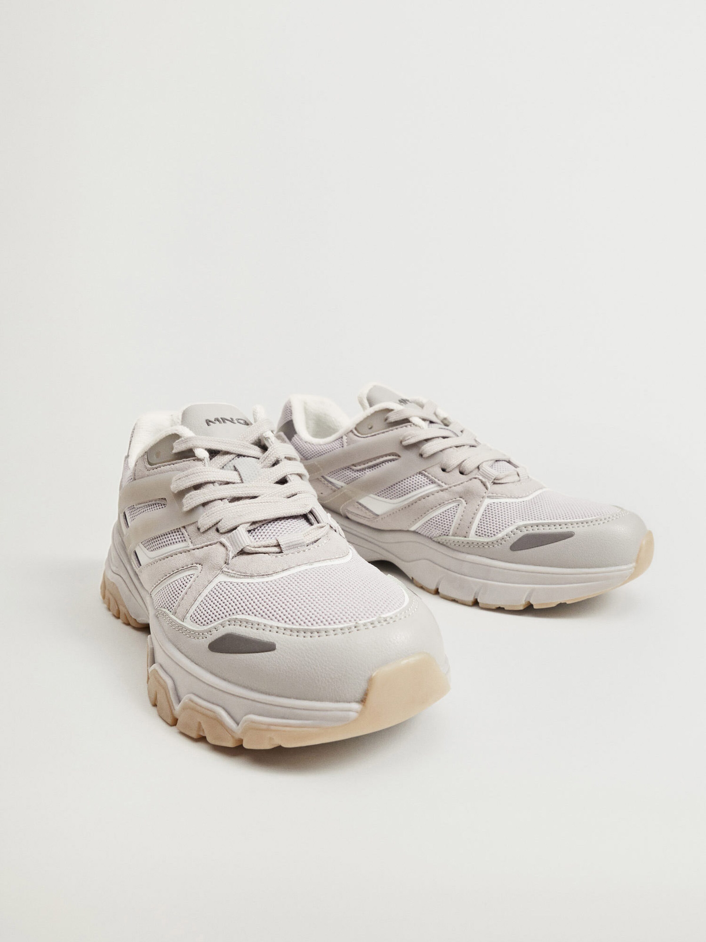 MANGO Sneakers laag in Lichtgrijs / Wit | ABOUT YOU