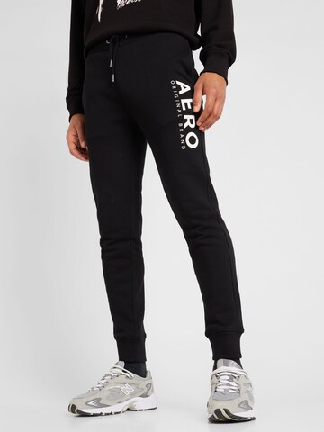 Effilé Pantalon de sport AÉROPOSTALE en noir : devant