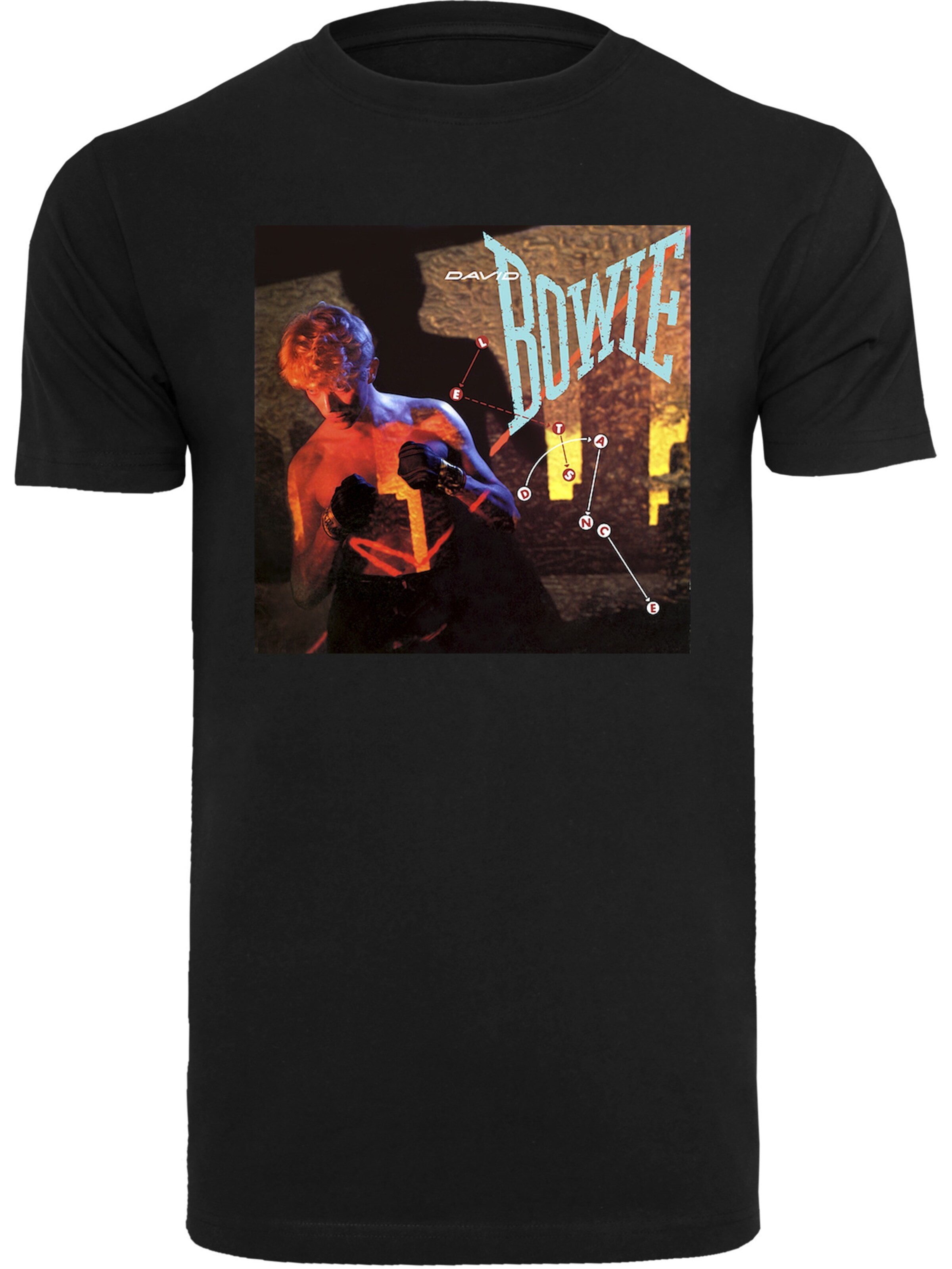 F4NT4STIC Shirt 'David Bowie Let's Dance Album Cover' in Zwart: voorkant