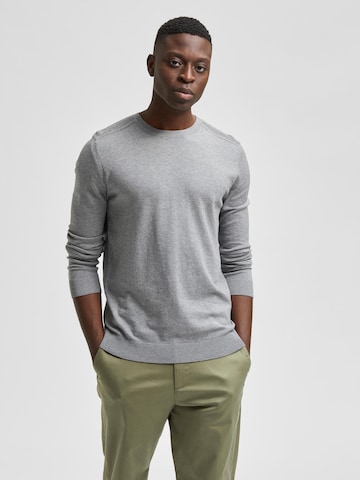 SELECTED HOMME - Ajuste regular Jersey 'Berg' en gris: frente