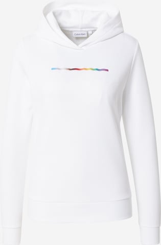 Calvin Klein Μπλούζα φούτερ σε λευκό: μπροστά