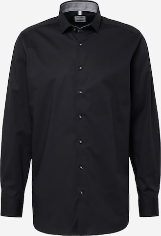 OLYMP Slim fit Button Up Shirt in Black: front