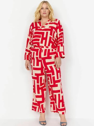 Wasabi Concept Wide leg Broek 'Alva' in Rood