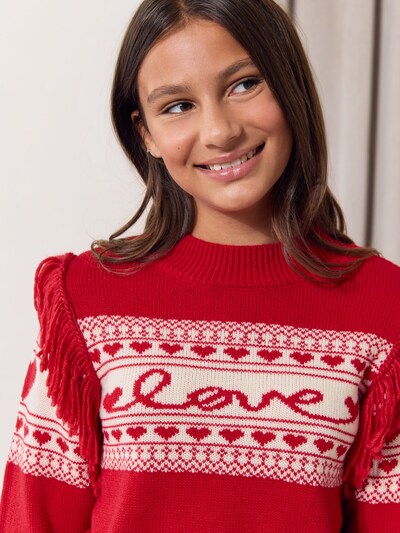 Lipsy Pullover in 164 in rot / wollweiß, Produktansicht