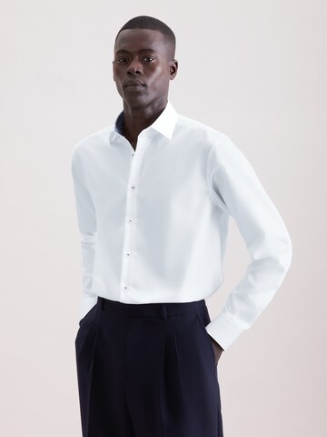 SEIDENSTICKER Slim fit Zakelijk overhemd 'Schwarze Rose' in Wit