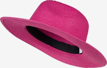 styleBREAKER Hat 'Panama Strohhut - Knautschhut' in Pink: front