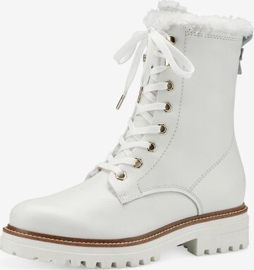 TAMARIS Lace-Up Ankle Boots in White: front