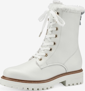 TAMARIS Lace-up bootie in White: front