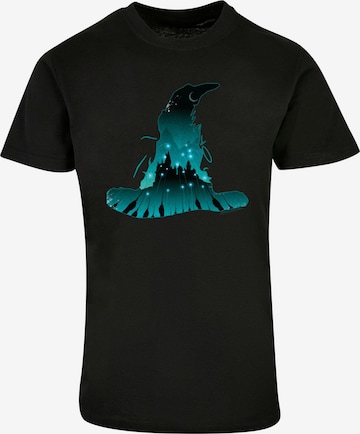 ABSOLUTE CULT Shirt 'Harry Potter - Hogwarts' in Zwart: voorkant