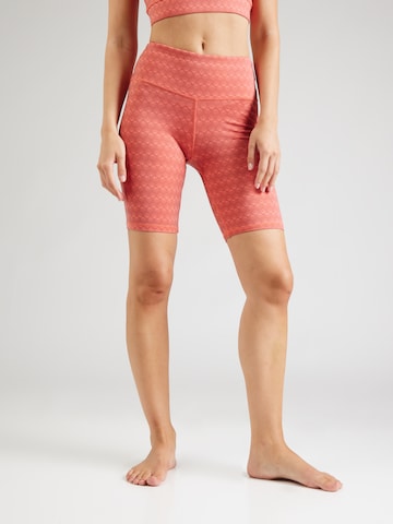 Hey Honey Skinny Workout Pants 'Sun Salutation' in Orange: front