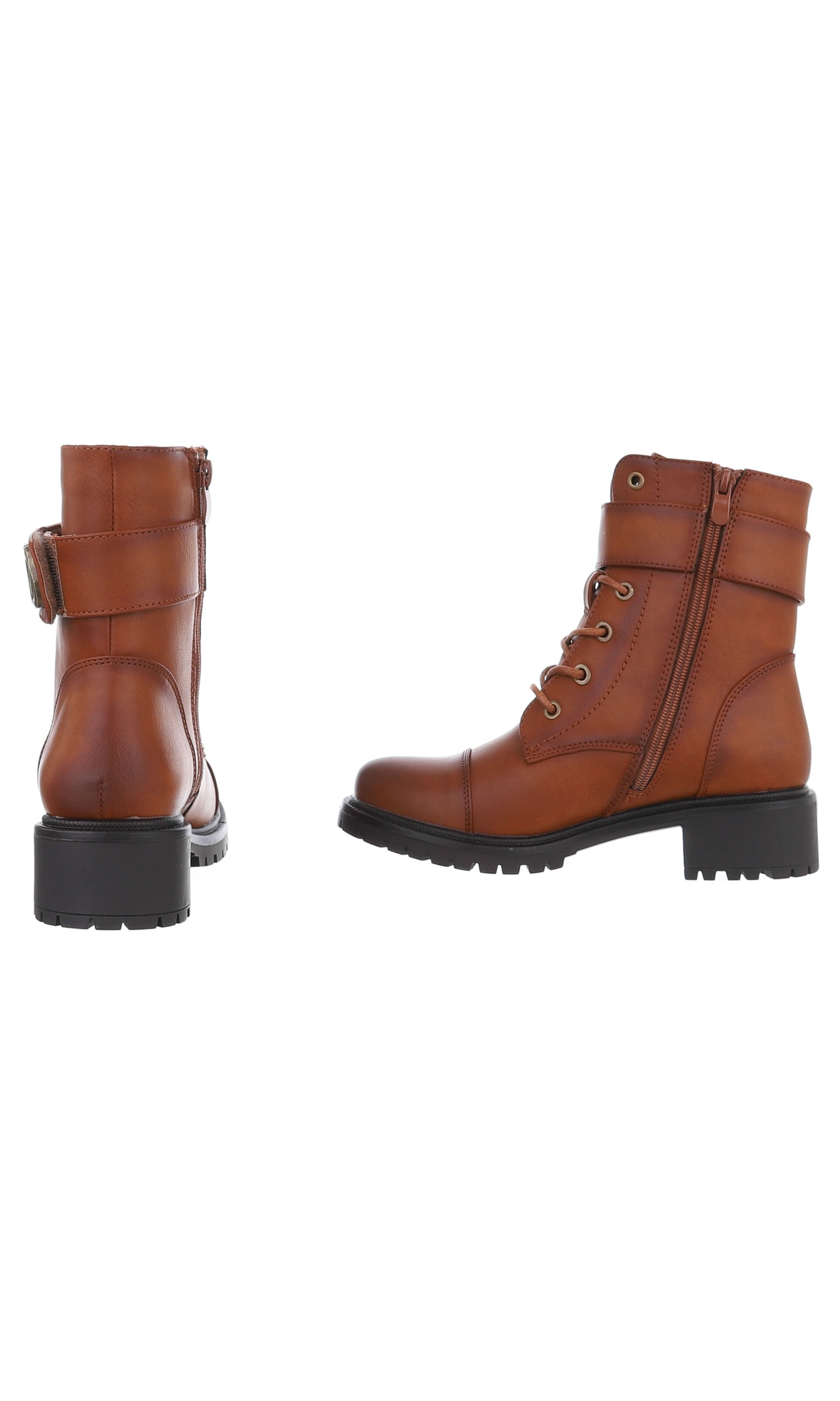 Ital-Design Schnürstiefelette in Beige